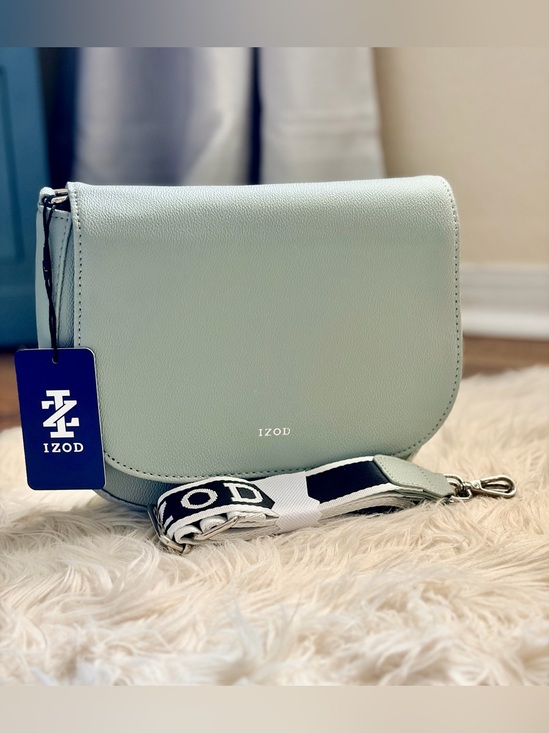 Izod Handbags - Izod Sage Green Saddle Bag Crossbody with Branded Strap